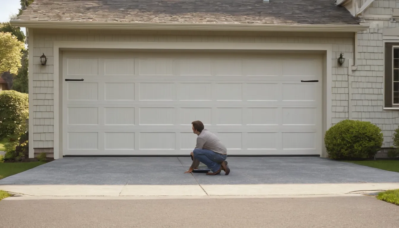A local provider checking a garage door track while a homeowner looks on in the St. Michael area